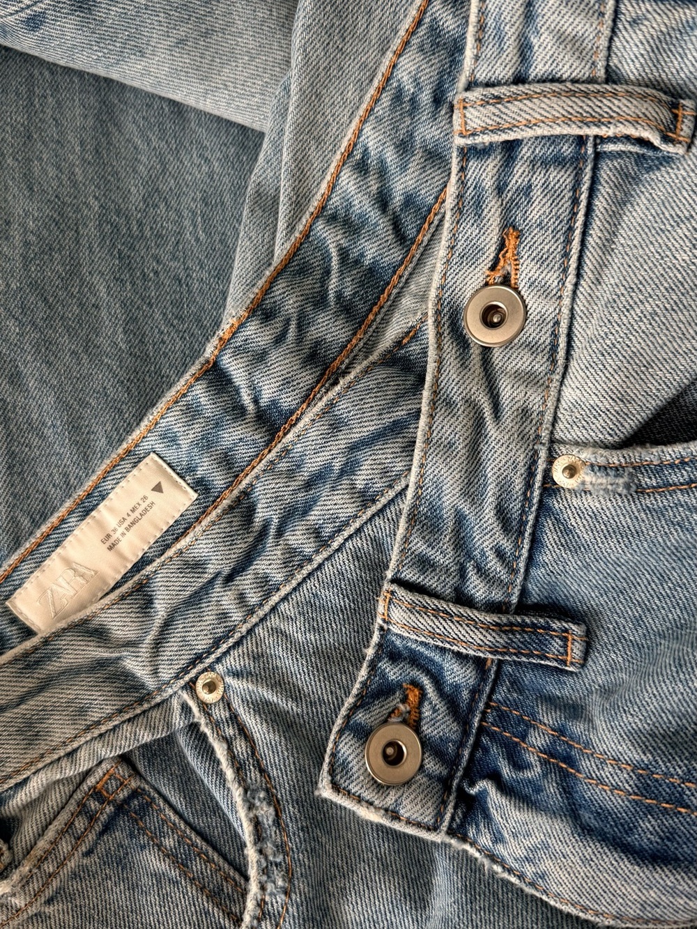 Zara viral high waist trf crossover assymetrical wide leg jeans 27 4